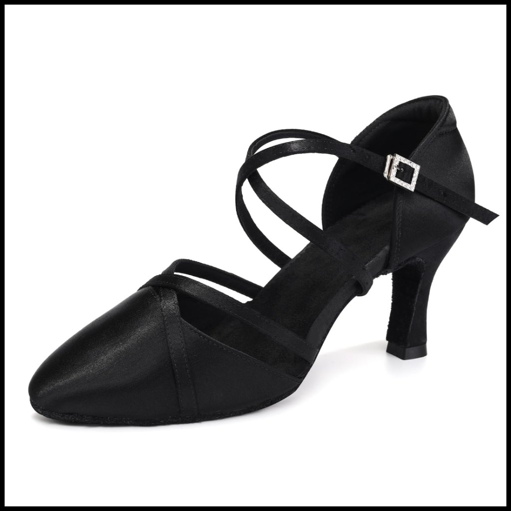 Elegant Satin Dance Shoes Adjustable Straps Low Heel Performance Latin Salsa